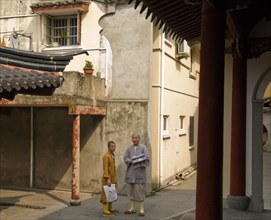 CHINA, Zhejiang , Putuoshan, Monk's quarters at Puji Temple. While this Buddhist temple's origins