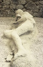 ITALY, Campania, Pompeii, "Victim of 79AD Vesuvius eruption, archaeological site near Naples"
