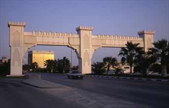 QATAR, Doha, Archway over road