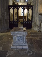 ENGLAND, West Sussex, Shoreham-by-Sea, Font in the Norman Church of St Mary de Haura circa 1100.