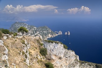 20093667 ITALY Campania Island of Capri Vista from Capris highest mountain Monte Solaro