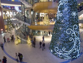 IRELAND, North, Belfast, Victoria Square shopping centre decorated for Christmas.