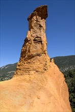 FRANCE, Provence Cote d’Azur, Vaucluse, "Colorado Provencal.  Cheminee de Fee or Fairy Chimneys.