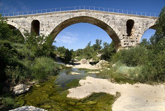 FRANCE, Provence Cote d’Azur, Pont Julien , Arched Roman bridge dating from 27BC / 14 AD