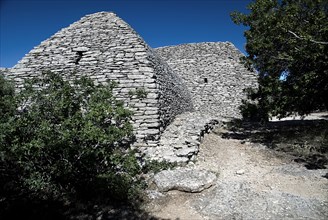 FRANCE, Provence Cote d’Azur, Vaucluse, "Le Village des Bories.  Primitive mortarless stone built,