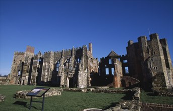 ENGLAND, West Sussex, Midhurst, Cowdray Castle ruins.
