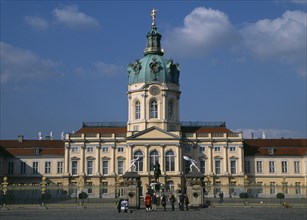 GERMANY, Berlin, Charlottenburg Palace.  Exterior facade of eighteenth century baroque palace with