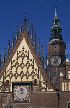 POLAND, Wroclaw, Wroclaw Town Hall dating from the fourteenth century.  Part view of exterior with