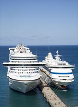 WEST INDIES, Grenada, St George, Two cruise ships the Caribbean Princess and Aida Aura moored at