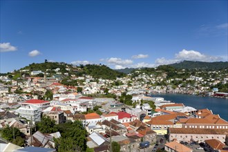 WEST INDIES, Grenada, St George, The Carenage harbour of the capital city of St George's surrounded