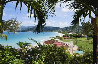 WEST INDIES, Grenada, St George, Gentle waves of the aquamarine sea breaking on the two mile