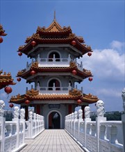 SINGAPORE, Jurong East , One of the Twin Pagodas in the Chinese Garden