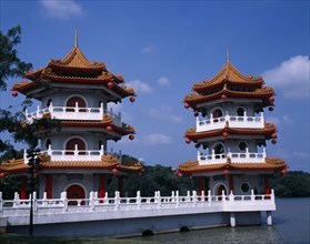 SINGAPORE, Jurong East , Twin Pagodas in the Chinese Garden