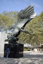 USA, New York, Manhattan, "Battery Park, East Coast Memorial, Eagle Statue commerating the 4601 US