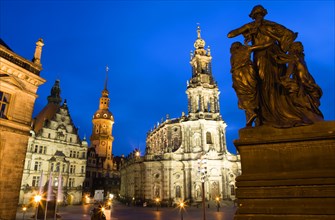 GERMANY, Saxony, Dresden, The 18th Century Hofkirche Catholic Cathedral of Saint Trinitatis and the