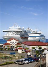 WEST INDIES, Grenada, St George, The cruise ship liners Caribbean Princess and Aida Aura docked at