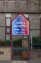 IRELAND, North, Belfast, "Falls Road, Exit gate of the unemployment office."