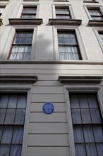 IRELAND, North, Belfast, "West, College Square North, Detail of Georgian house with blue plaque of