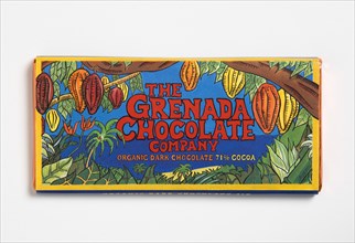 WEST INDIES, Grenada, St Patrick, Bar of 71% percent cocoa organic dark chocolate form The Grenada