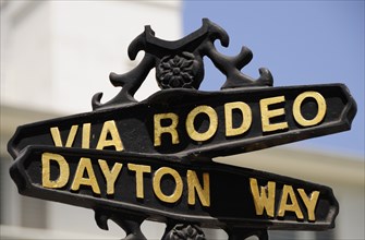 USA, California, Los Angeles, "Street sign, Rodeo Drive"