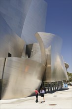 USA, California, Los Angeles, Architectural detail of Walt Disney Concert Hall. Designed by Frank