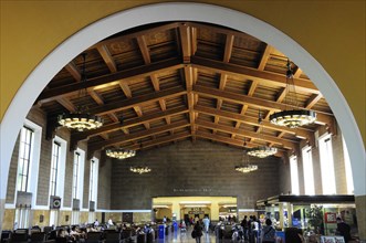 USA, California, Los Angeles, "Interior of Waiting Hall, Union station"