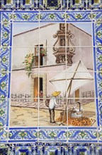 USA, California, Los Angeles, Tile detail showing Olvera Street heritage