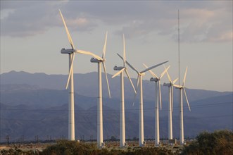 USA, California, Palm Springs, "Windmills, San Gorgonio Pass, Palm Springs. Wind turbine