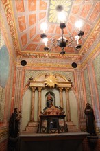 USA, California, Santa Barbara, "Altar & tabernacle of 1786 housed in Baptistery, Mission Santa