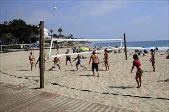 USA, California, Los Angeles, "Volleyball on the beach, Laguna Beach"