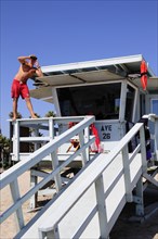 USA, California, Los Angeles, "Lifeguard post, Venice Beach"