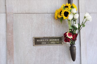 USA, California, Los Angeles, "Marilyn Monroe's crypt, Westwood Memorial Park"