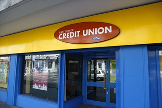 ENGLAND, East Sussex, Brighton, "Queens Road, Credit Union Entrance."