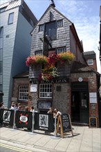 ENGLAND, East Sussex, Brighton, "Black Lion Street, Exterior of the Black Lion Pub. "