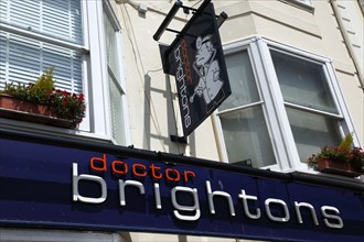 ENGLAND, East Sussex, Brighton, "Kings Road, Exterior of Dr Brighton's one of the areas oldest Gay