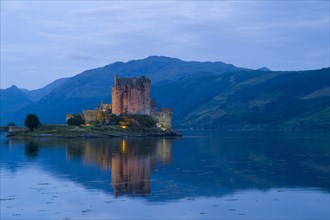 SCOTLAND, Highlands, Dornie, "Eilean Donan Castle in Loch Duich, the most photographed castle in