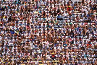 SPORT, Crowds, Stadium, Supporters at sporting event in an all seated outdoor arena.