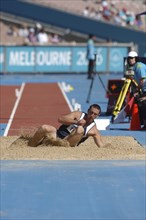 SPORT, Athletics, Long Jump, "Scotland's Darren Ritchie during the Long Jump landing in the sand.