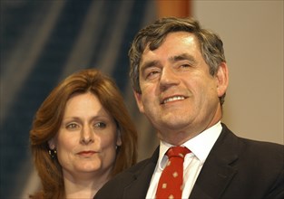 POLITICS, Politicians, Labour Party, Gordon Brown British Prime Minister with his wife Sarah.