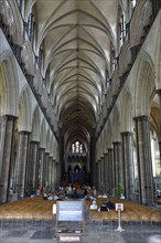 ENGLAND, Wiltshire, Salisbury, Interior of the Medieval Cathedral.