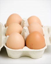 FOOD, Uncooked, Eggs, Box of six free range eggs.