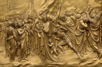 ITALY, Tuscany, Florence, Bronze Doors with Relief Sculptures by Lorenzo Ghiberti  Florence