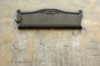 ITALY, Tuscany, Florence, Plaque on Wall.