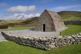 IRELAND, County Kerry, Dingle Peninsula, Gallarus Oratory built by early Christian farmers between