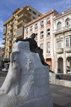 Cuba, Havana, Centro Habana, Sculpture sacred to the memory of martyr Cuban poet J.C. Zenea