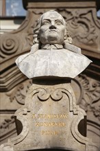 Poland, Krakow, bust of Stanislaw Konarski, a Polish pedagogue, educational reformer, political