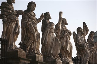 Poland, Krakow, statues of the apostles at the Church of St Peter & St Paul.