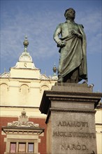 Poland, Krakow, Monument to the polish romantic poet Adam Mickiewicz by Teodor Rygier in 1898 in