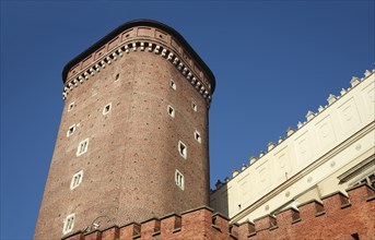 Poland, Krakow, Watch tower of Wawel Castle.