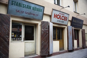 Poland, Krakow, old Jewish shops no longer open in the Kazimierz district, the Jewish Quarter of